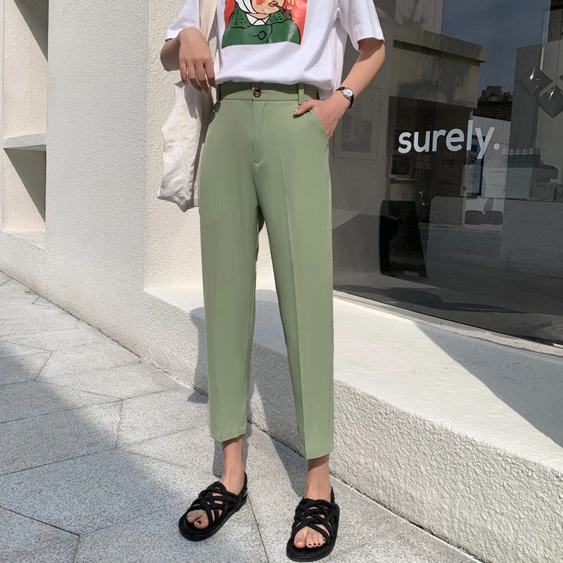 VRIGINER New Spring Summer Women Casual Harem Pants High Waist Fashion Loose Formal Elegant Classic Office Lady Ankle-Length VRIGINER New Spring Summer Women Casual Harem Pants High Waist Fashion Loose Formal Elegant Classic Office Lady Ankle-Length