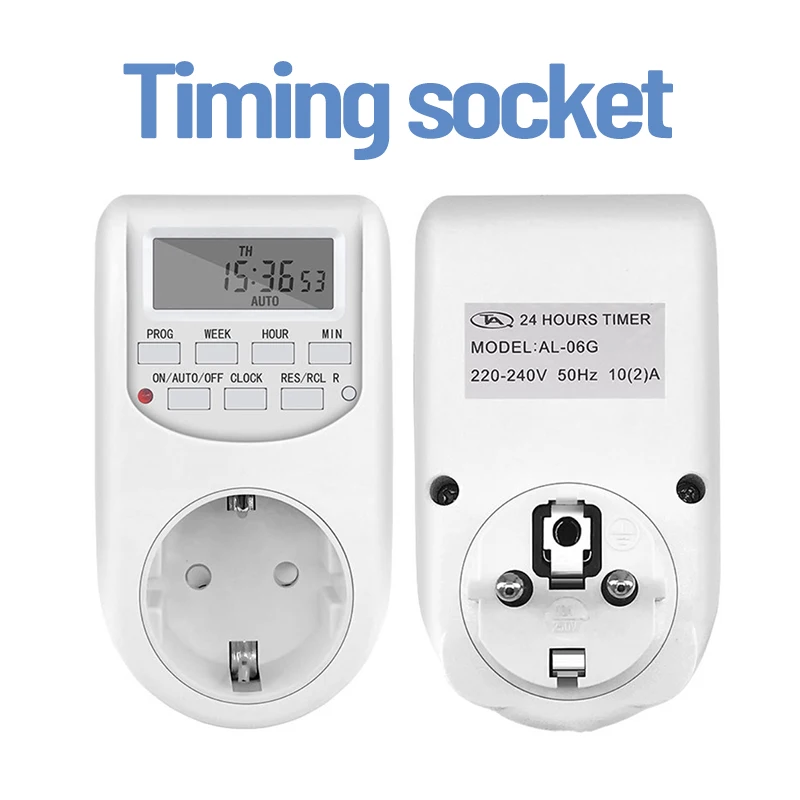 EU Electronic Timer Switch Smart Digital Timer Socket Plug Week Setting