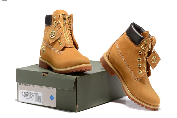 TIMBERLAND мужские золотые ботинки премиум класса на молнии, мужские ботильоны из натуральной кожи пшеничного желтого цвета на шнуровке, повседневная обувь 6735R