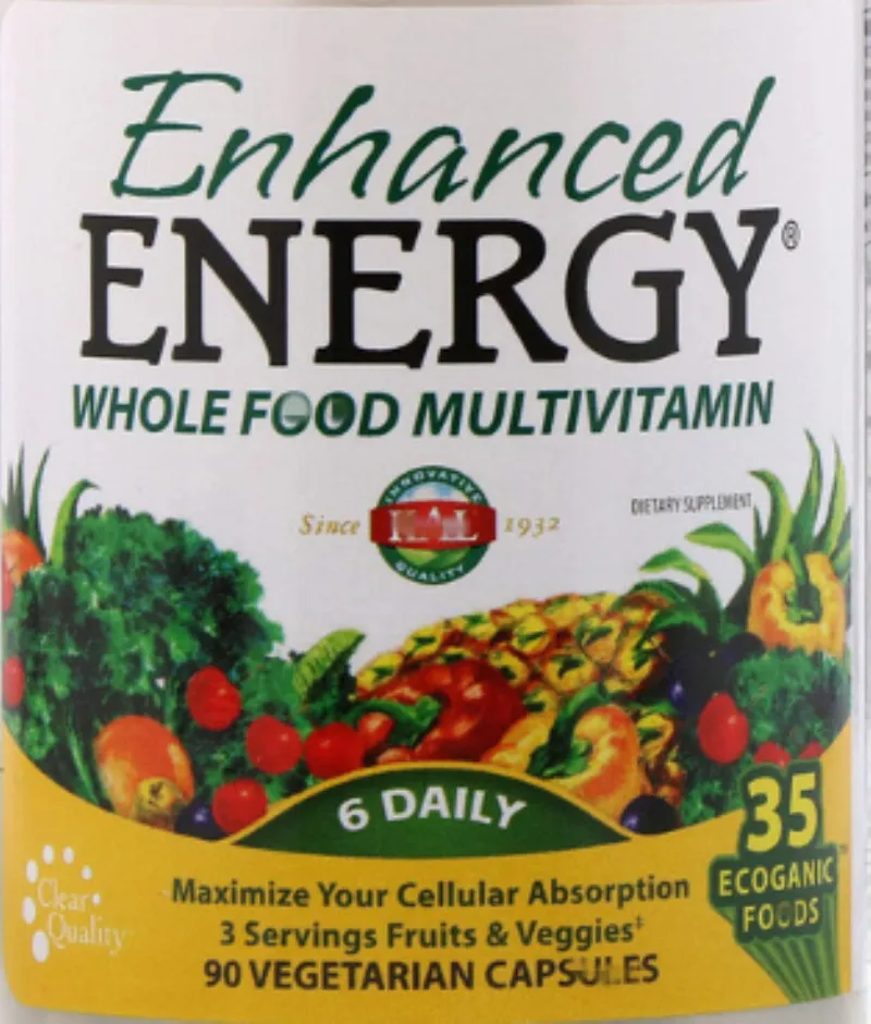 

Enhanced Energy, Whole Multivitamin, 90 pcs