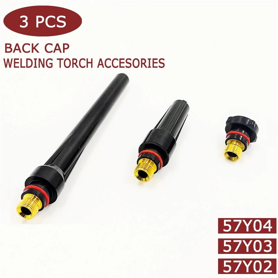 RIVERWELD TIG Back Cap Long 57Y02 57Y03 57Y04 Fit QQ300 PTA DB SR WP 17 18 26 TIG Torcia di saldatura (57Y04 corto 5 pz