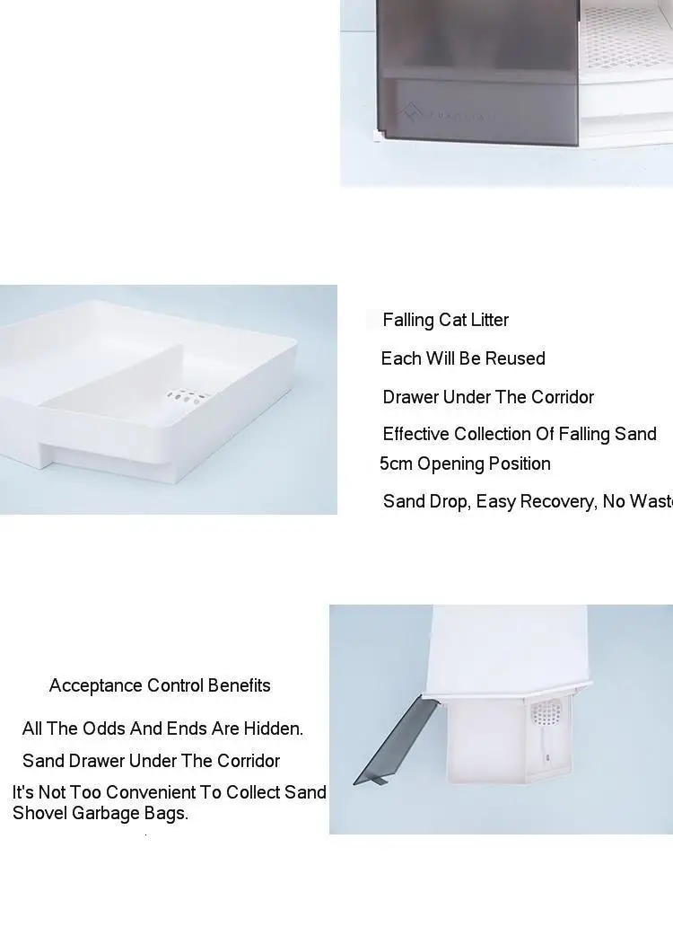 1 Semi-closed Deodorizing Cat Toilet with Small House Cat Sand Pot