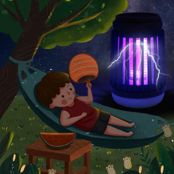 

2 in 1 LED USB Solar Power Mosquito Killer Lamp Portable Flashlight Outdoor Repellent Light Insect Trap Lamp Camping TSH Shop