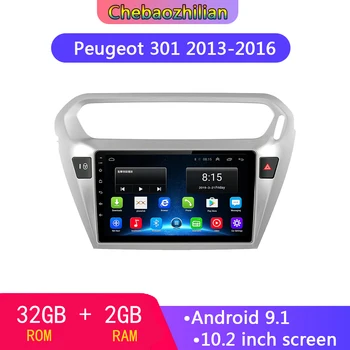 

10.2 inch Android 9.1 Car DVD multimedia Player Stereo GPS Navigation 2 din For Peugeot 301 2013-2016 wifi bluetooth 32GB
