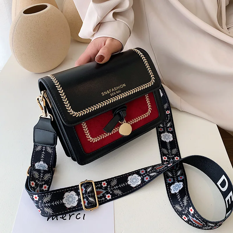 

Contrast color Leather Crossbody Bags For Women 2020 Travel Handbag Fashion Simple Shoulder Messenger Bag Ladies Cross Body Bag