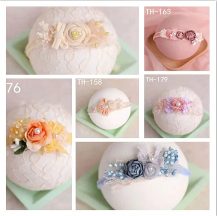 newborn photography prop beautiful baby headband with flower baby photo shooting headwear girl lovely headband