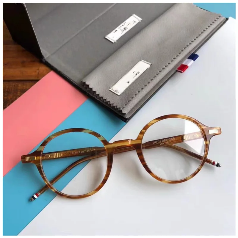 New High Quality Thom Brand Designer Retro Round Eyeglasses Optical Prescription Glasses Frame Men Gafas Women with Original Box