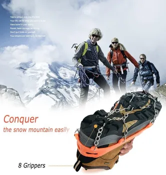 

8-teeth Snow Ice Claw Anti Slip Climbing Anti Slip Spikes Grips Cleats Shoes Cover For Women Men Boots Crampons Grippers d3