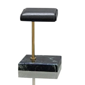 

Marble Base PU Leather Watch Stand, High-End Metal Rod Watch Stand, Bracelet, Necklace, Display Stand