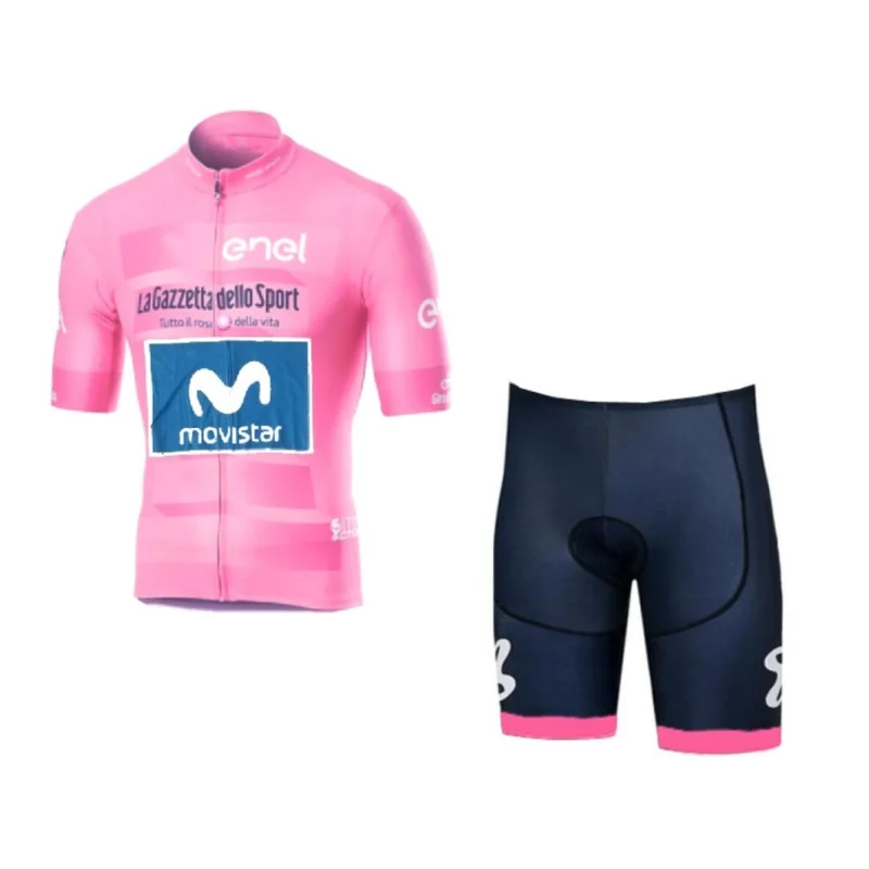 19 pink no bib Тур италия Розовый Чемпион Ришар карапаз pro команда Велоспорт Джерси наборы гоночная велосипедная одежда Ropa Ciclismo Майо гелевая накладка - Цвет: 19 pink no bib