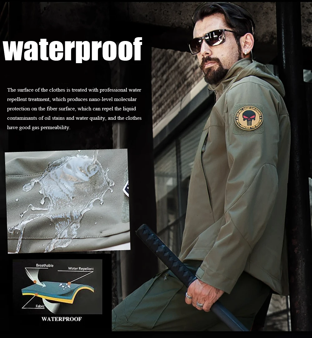 inverno à prova dwaterproof água jaquetas de casca mole blusão caça roupas