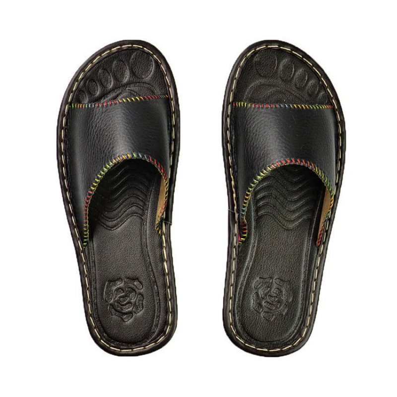 

Men Women Home Slippers Brand 2020 Spring Summer Couple Indoor Non-slip Leather Fashion Casual Single House Shoes Soft Soles