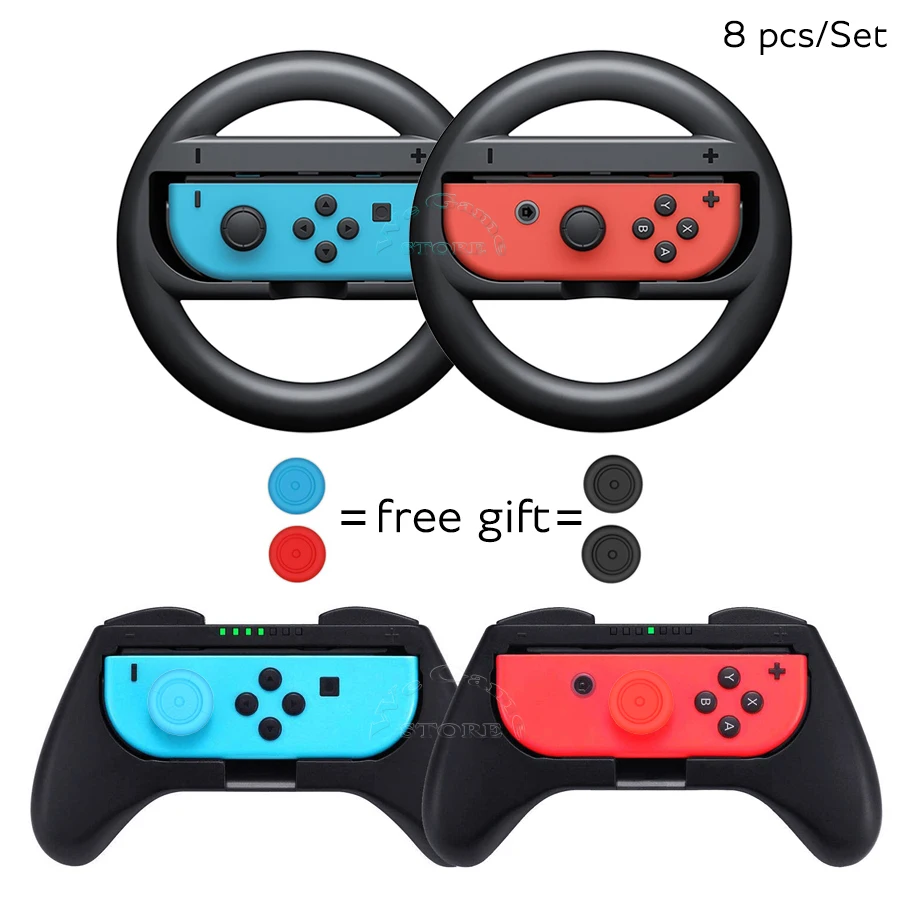 Аксессуары для Nintendo Switch Гоночное рулевое колесо рукоятки Joycon колпачки геймпад