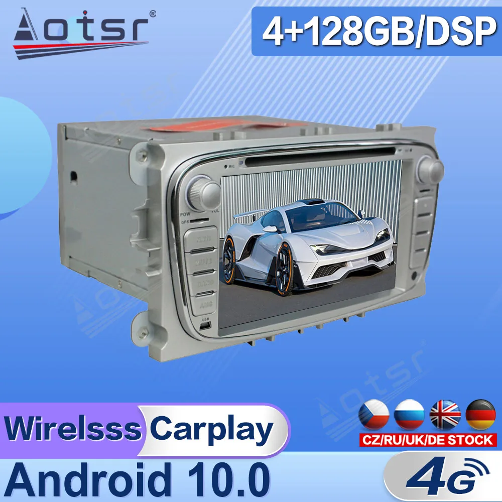 

Android 10 For Ford Mondeo Tourneo Transit S-max 2007 - 2010 Car Multimedia Player GPS Navi Head Unit Auto Radio Stereo Recorder