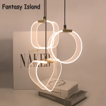 

3PCS/Lot AC90-265 Acrylic led Pendant Light Kitchen Dining Room simple Pendant Lamp for Bedroom Suspension Hanging Ceiling Lamp