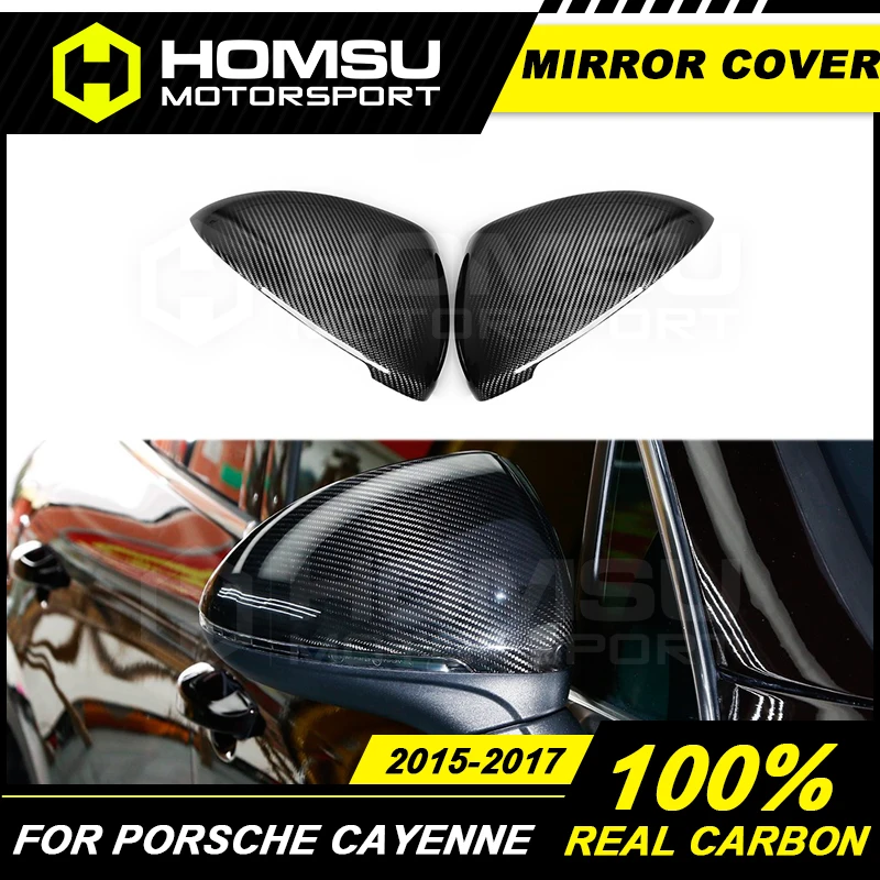 

100% реальный углерод для Porsche-che Cayennne 958 Крышка для зеркала из углеродного волокна крышки зеркала заднего вида 2015-2017 Facelift дополнительное боковое зеркало