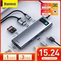 Baseus USB C HUB Type C to HDMI-compatible USB 3.0 Adapter 8 in 1 Type C HUB Dock for MacBook Pro Air USB C Splitter 1