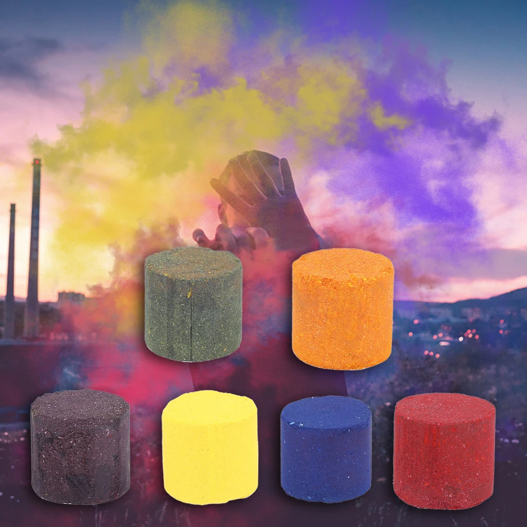 3pcs Smoke Cake Colorful Smoke Effect Show Round Bomb Stage Photography Aid