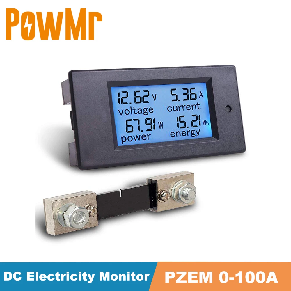 Pplush 0-100A 4 In 1 Dc Monitor Di Utilizzo Di Elettricità Lcd Voltmetro Di Corrente Digitale Amperometro Potenza Multimetro Pannello Tester Tester