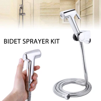 

Toilet Handheld Sprayer Shower Head With Hose + Wall Bracket Home Wash Bidet Sprayer Set Bathroom Hardware
