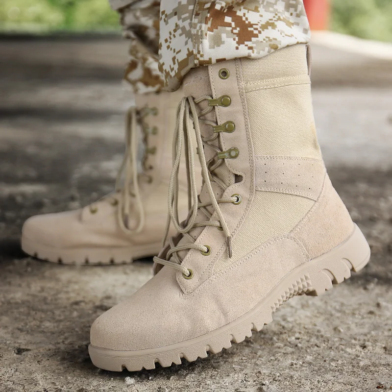 Autumn and winter new high-top men's shoes long boots men cross-border shoes men tactical boots desert boots hiking boots men