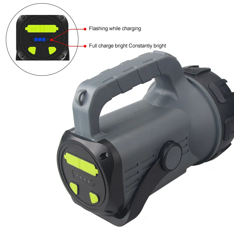 Projecteur LED Rechargeable 900000 Lumens - Lampe Torche Super Puissante IPX5 - Pour Extérieur Et Urgence