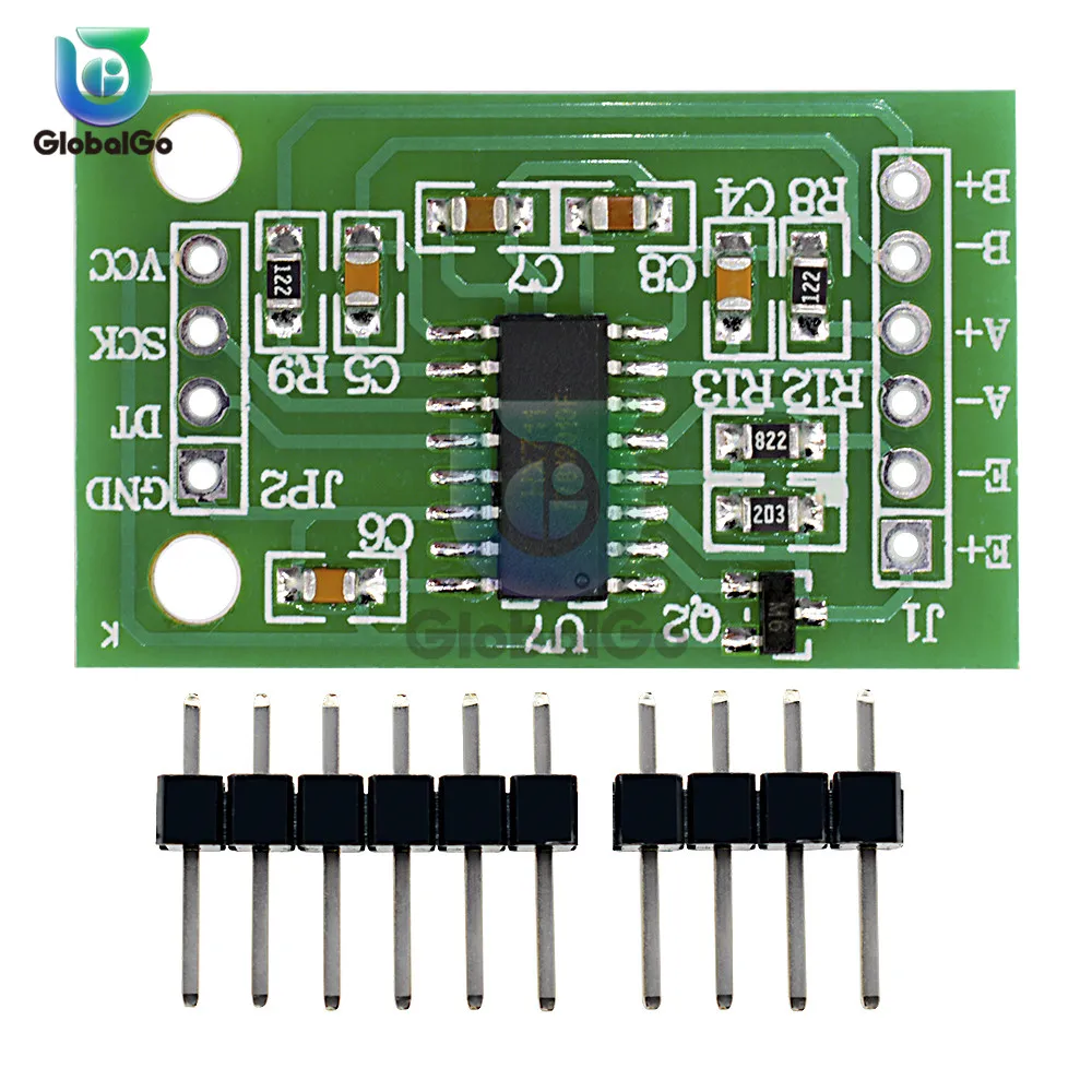Двухканальный HX711 взвешивания Давление Сенсор 24-бит точность A/D модуль для arduino DIY электронные весы - Цвет: Green