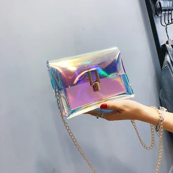 

2020 New Women Jelly Sac Laser Phone Bag Shoulder Bag Female Clear Mini Phone Messenger Bag Transparent Girls Crossbody Handbag