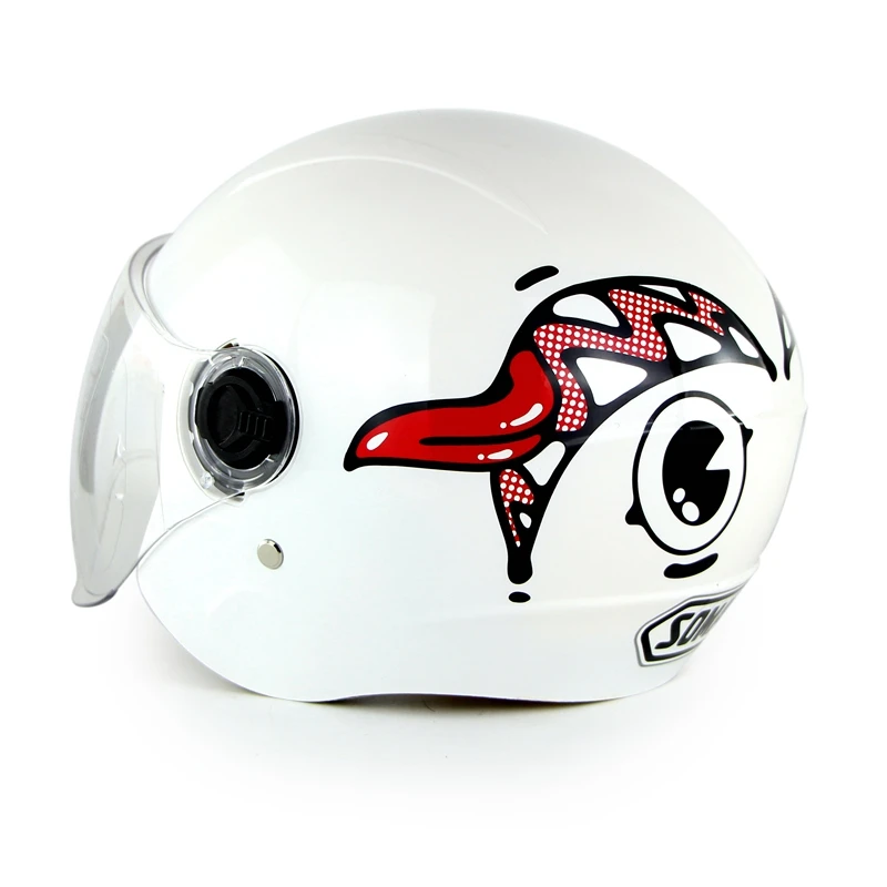 Мото Чоппер дети каск Забавный Casco Patinete Safe Capacete De Motocicleta Cascos Para Moto Шлем Мотоцикл Viseira Capacete - Цвет: White1