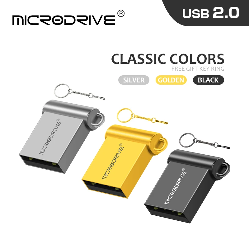 USB флеш накопитель компактный металлический 32 ГБ 16 64 128 3 цвета usb 2 0|USB