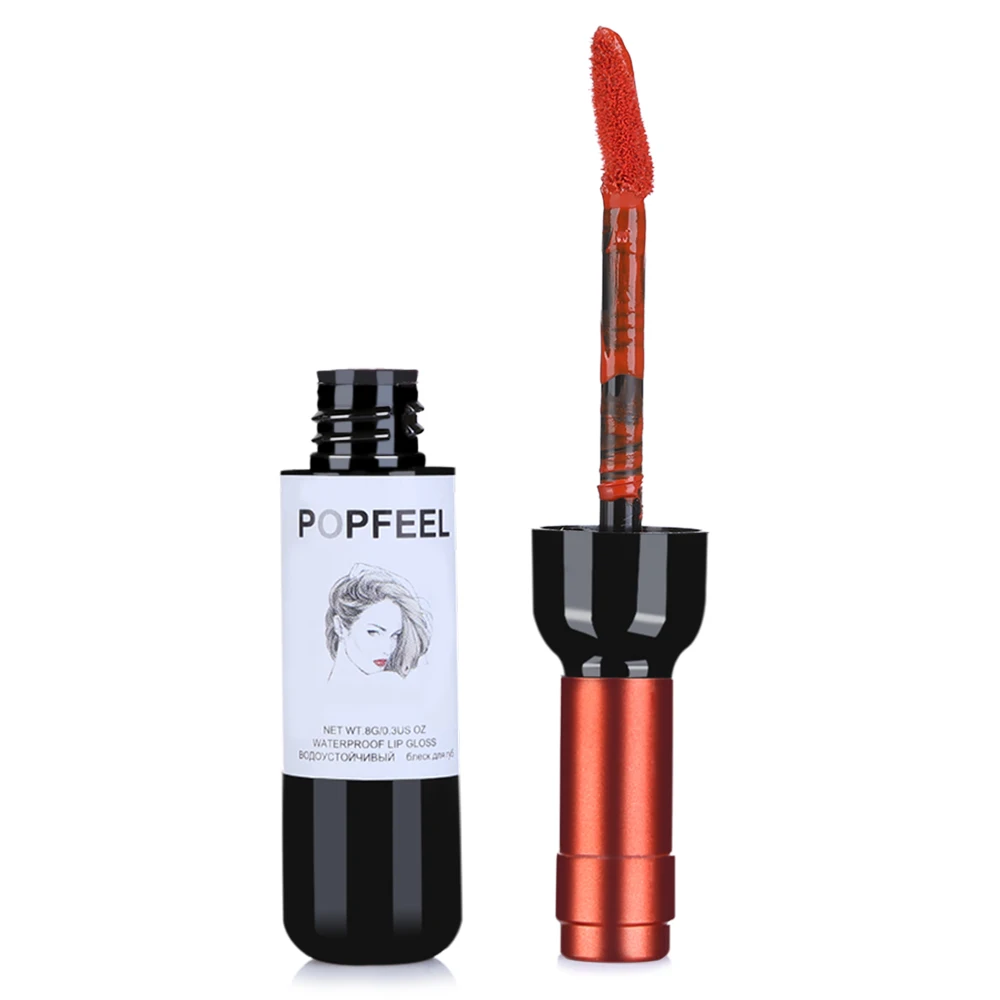 03 Orange POPFEEL, 6 цветов, винная чашка, бархатный блеск для губ, сексуальная антипригарная чашка, матовая губная помада, водостойкий стойкий блеск для губ, макияж, губная помада, 8 г - Цвет: 03 Orange