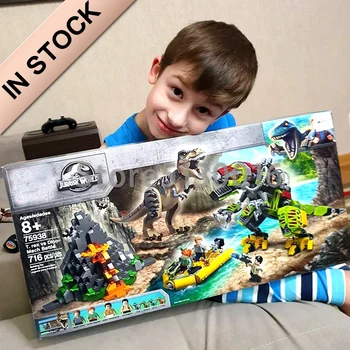 

82153 In stock Dinosaur Transport-Blocks Bricks Jurassic World Movie Series T. rex vs Dino-Mech Battle 75938 10927 10928