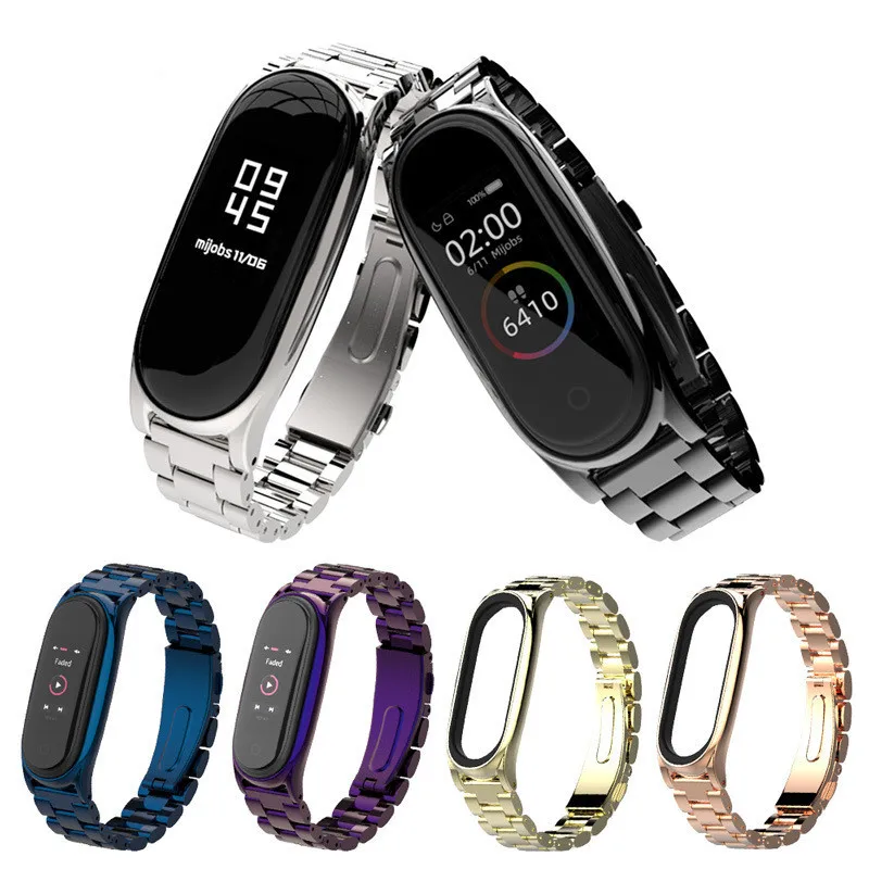 Металлический Безвинтовой браслет Mi Band 4/3 из нержавеющей стали для Xiaomi 4