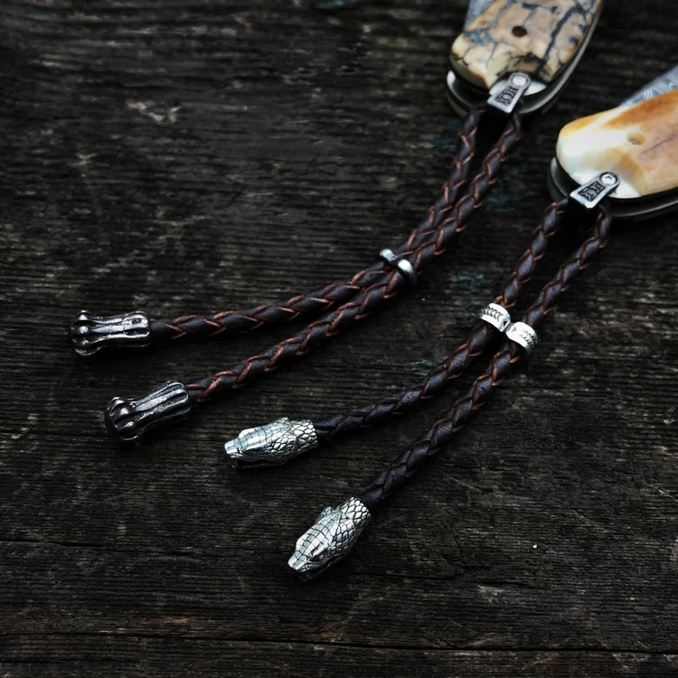EDC DIY Knife Beads Pendant 925 Silver Outdoor Tools Snake Necklace Beads