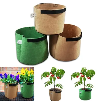 

Non-Woven Felt Garden Plant Grow Bags Vegetable Flower Potato Pot Container Potato Grow Planter Kits Garden Supplies Growing Bag