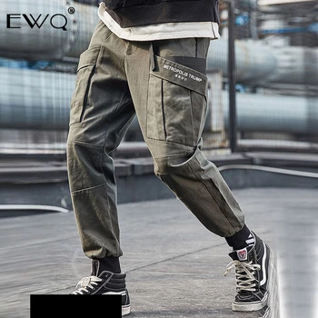 

EWQ / Men's casual pants 2020 fashion new Overalls spring Tide Letter pringting Trousers for male loose pants 19H-a166