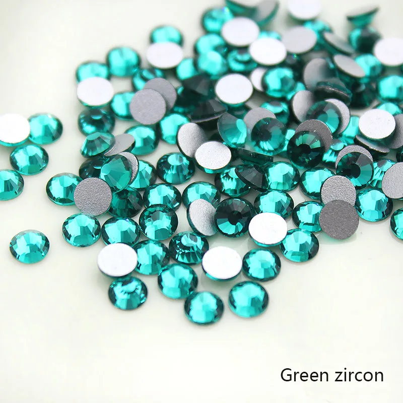 green zircon SS3-SS34 малахитовые зеленые Стразы для дизайна ногтей с плоской обратной стороной, стразы для дизайна ногтей - Цвет: green zircon