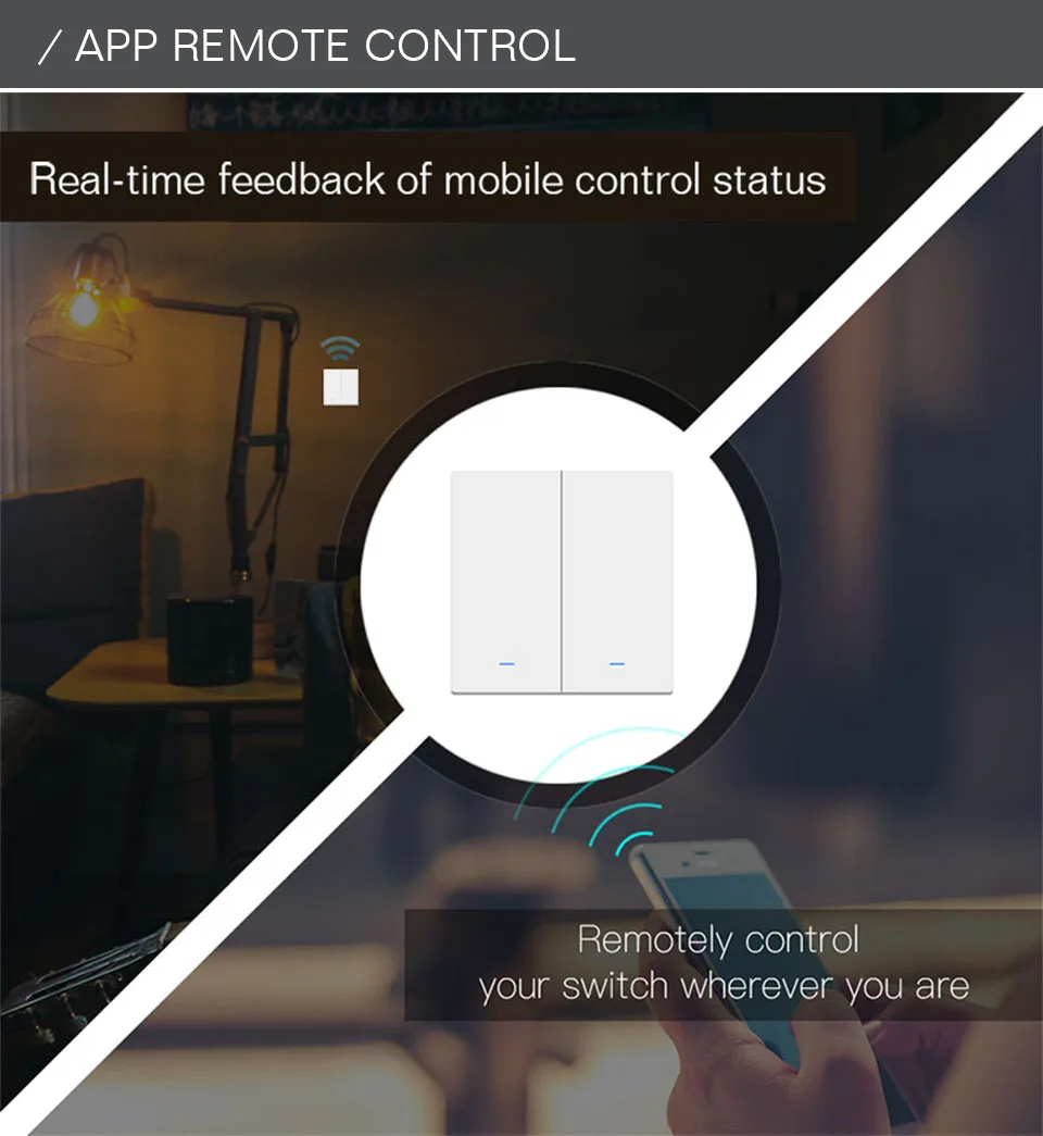 WI-FI "Умный" настенный wi-fi-выключатель RF433 кнопочный переключатель 1/2/3 банды Великобритании/ЕС Стандартный приложение Smart Life Беспроводной светильник переключатель дистанционного управления голосовым Управление