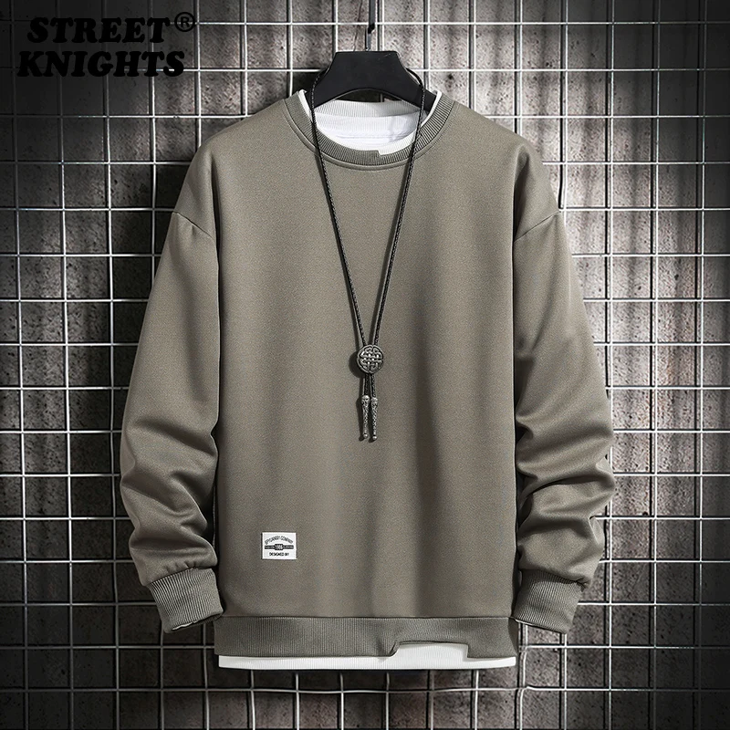 Hot New Spring Autumn Solid Color Casual Mens Sweatshirts Men Fashion Harajuku Streetwear Hoodies Sweatshirt Tops