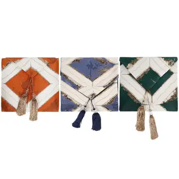 

Cotton Linen Tassel Table Runner Large Square Tablecloth TV Cabinet Cover