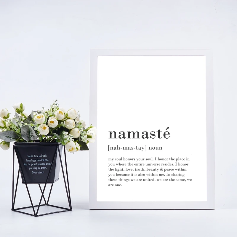 Namaste Definition Canvas Painting Yoga Room Decor