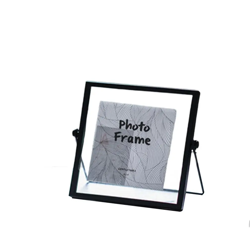 

Nordic Ins Geometric Metal Three-Dimensional Photo Frame Iron Glass Photo Frame Set Up Wall Photo Decoration