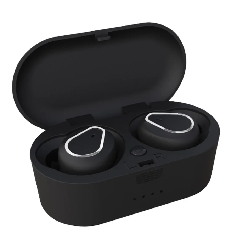 TWS 207 беспроводные Bluetooth V5.0 наушники Handsfree Мини Спортивная гарнитура с микрофоном шумоподавление с зарядным устройством - Цвет: Черный