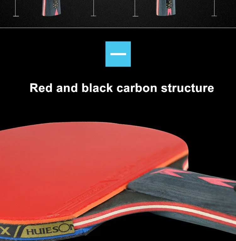 2 шт. модернизированная ракетка 5 звезд CarbonTable Tennis Bat с длинным кабелем, короткая ракетка для пинг-понга, ракетка с хорошим управлением, чехол