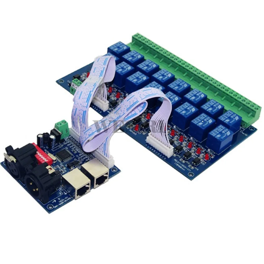 16CH 16-канальный релейный переключатель DMX512 контроллер реле Выход высокое Напряжение DMX512 декодер диммер максимум 10 А