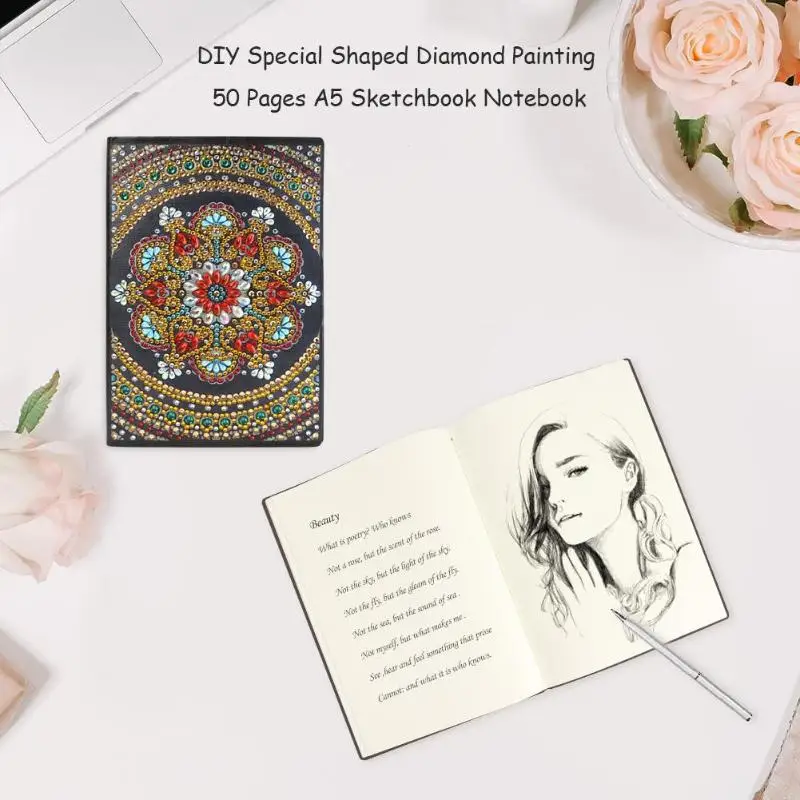 DIY Мандала животных особой формы алмазная живопись 50 страниц A5 блокнот Sketchbook