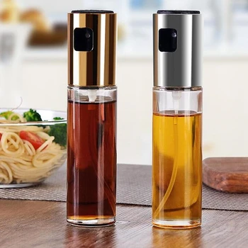 

CTREE 100ml Kitchen BBQ Sprayer Glass Oiler Pot Stainless Steel Olive Pump Spray Bottle Oil Cooking Barbecue Spraying Pot CS40