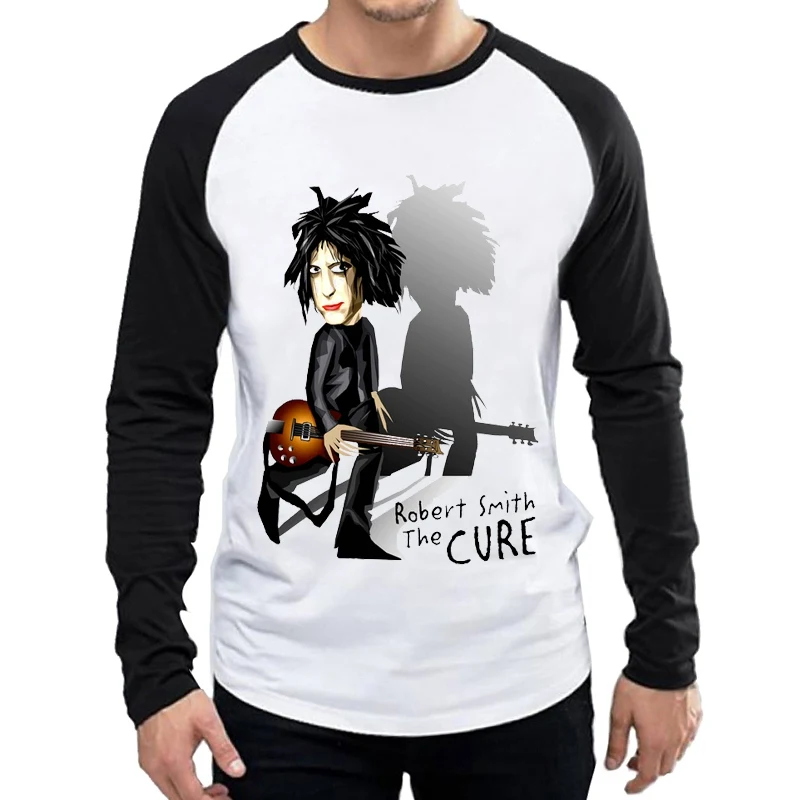 The Cure T-Shirt Long Sleeve Male Band The Cure Logo T Shirt Tops Tees tshirt White Color Full Sleeve The Cure T-shirt