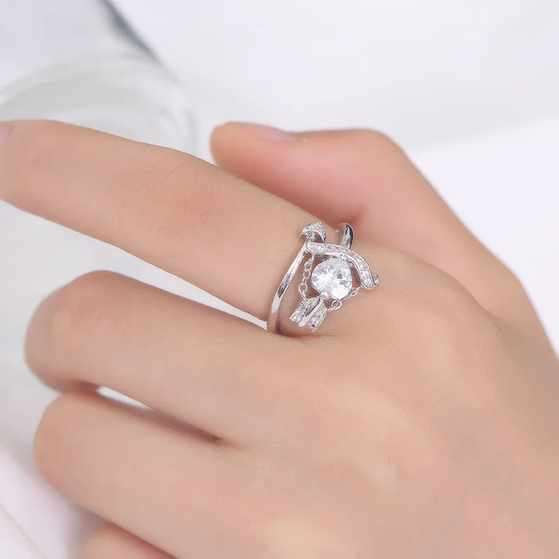 2 шт женские кольца в форме сердца кубические цирконы обручальное кольцо для женщин девочек хороший подарок на день рождения
