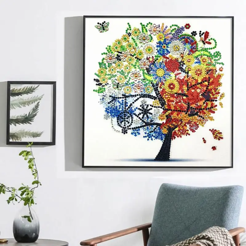 Four Season Tree 5D Special Shaped Diamond Painting Embroidery Needlework Rhinestone Crystal Cross Craft Stitch Kit DIY | Дом и сад